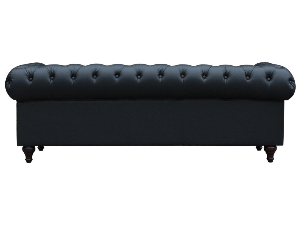 Chesterfield-Sofa "Aliza" - 208 x 82 x 70 cm - 3-Sitzer - Schwarz