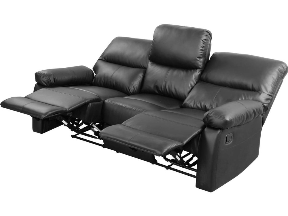 Relax-Sofa "Lincoln" - 197 x 89 x 103 cm - 3-Sitzer - Grau