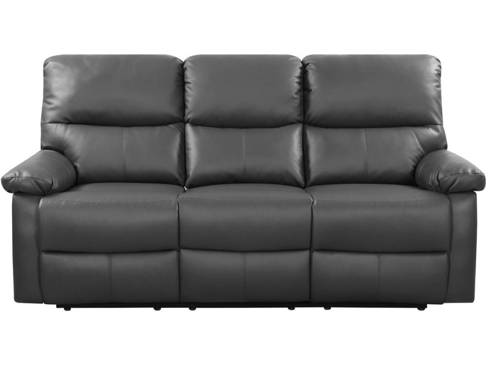 Relax-Sofa "Lincoln" - 197 x 89 x 103 cm - 3-Sitzer - Grau