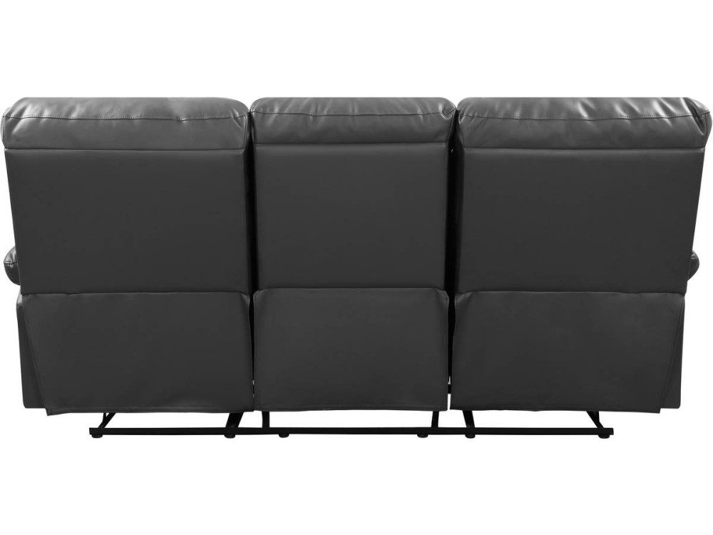 Relax-Sofa "Lincoln" - 197 x 89 x 103 cm - 3-Sitzer - Grau