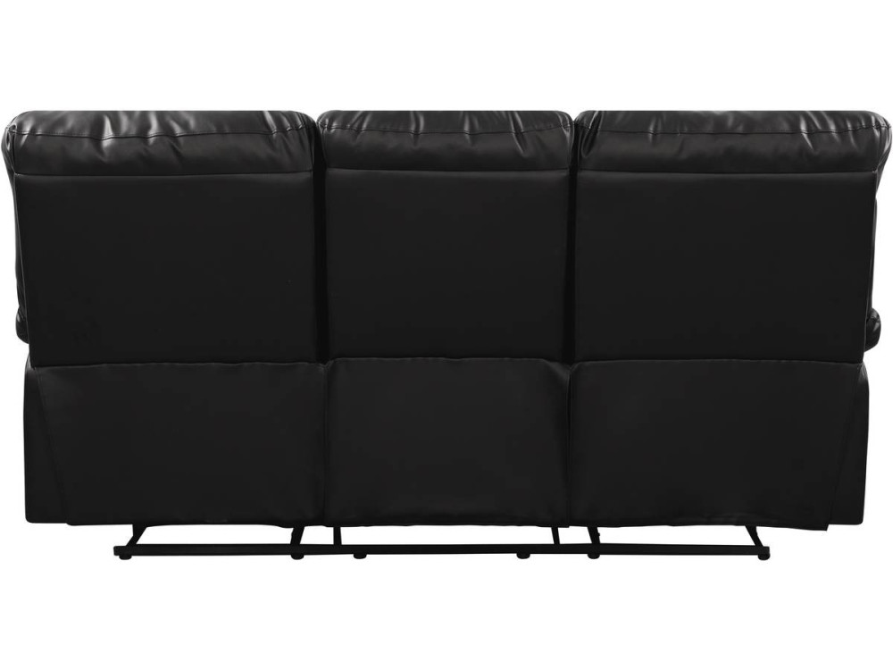 Relax-Sofa "Lincoln" - 197 x 89 x 103 cm - 3-Sitzer - Schwarz