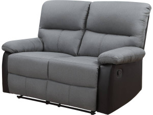 Relax-Sofa "Lincoln" - 147 x 89 x 103 cm - 2-Sitzer - Schwarz / Dunkelgrau