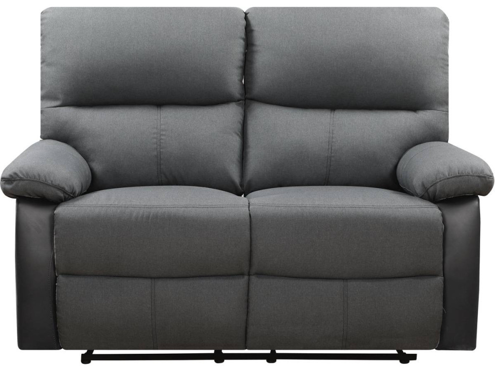 Relax-Sofa "Lincoln" - 147 x 89 x 103 cm - 2-Sitzer - Schwarz / Dunkelgrau