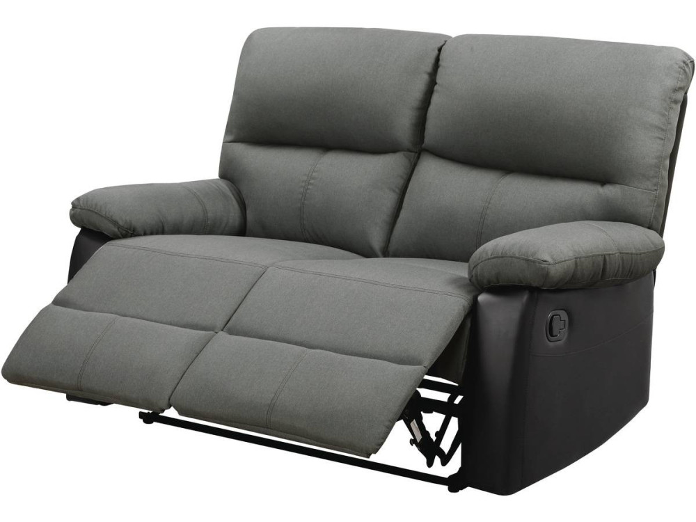 Relax-Sofa "Lincoln" - 147 x 89 x 103 cm - 2-Sitzer - Schwarz / Dunkelgrau