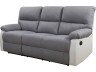 Relax-Sofa "Lincoln" - 197 x 89 x 103 cm - 3-Sitzer - Weiß / Hellgrau