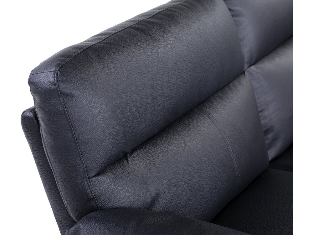 Ledersofa aus rekonstituiertem Leder und PVC "Dallas" - 169 x 88 x 90 cm - 2-Sitzer - Schwarz