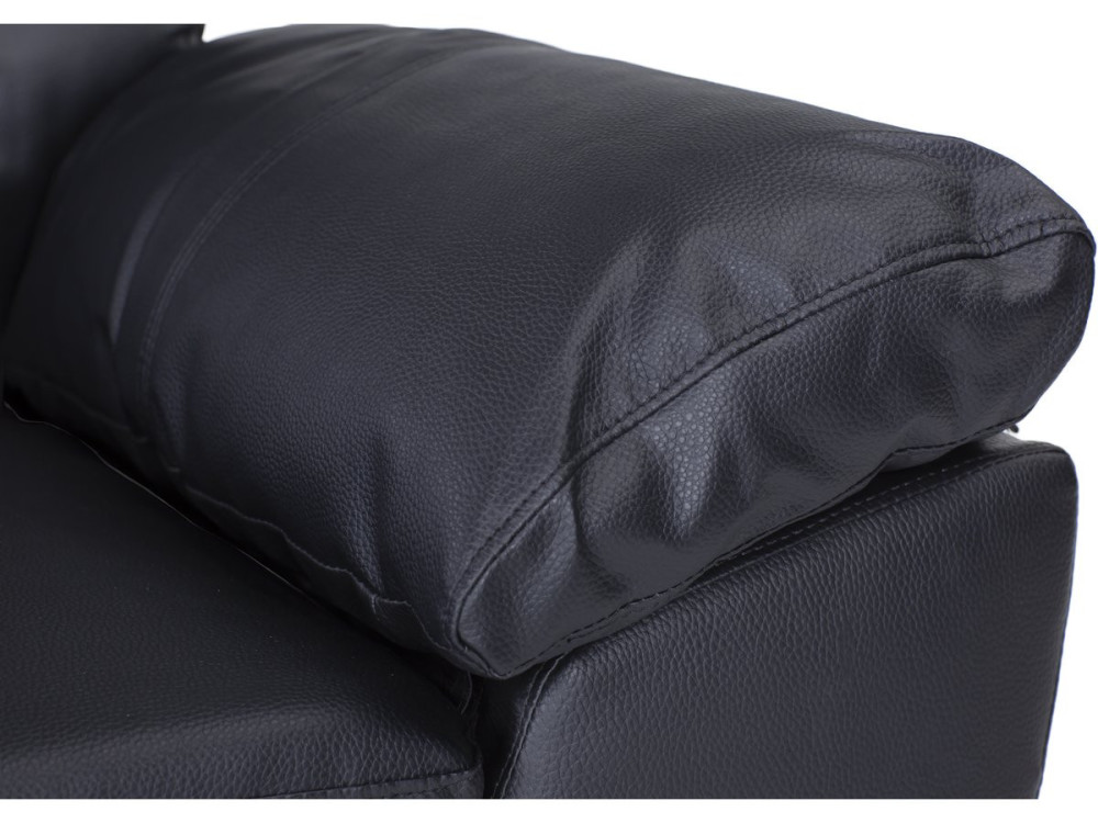 Ledersofa aus rekonstituiertem Leder und PVC "Dallas" - 169 x 88 x 90 cm - 2-Sitzer - Schwarz