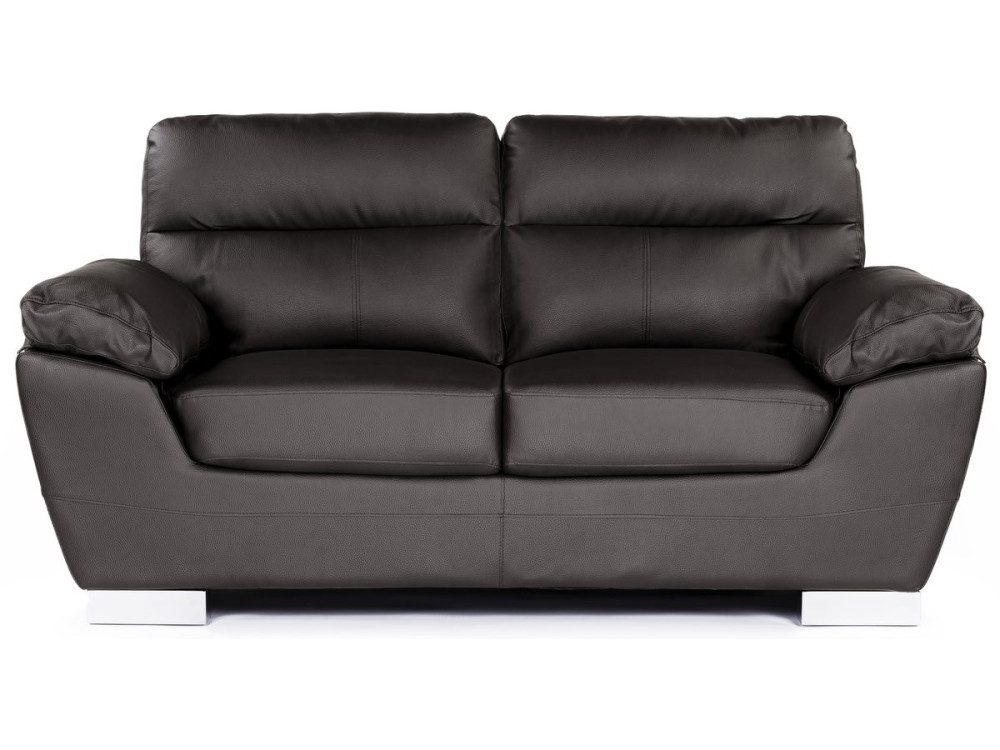 Ledersofa aus rekonstituiertem Leder und PVC "Dallas" - 169 x 88 x 90 cm - 2-Sitzer - Schokolade