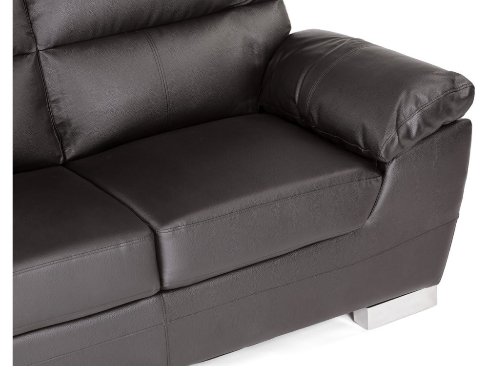 Ledersofa aus rekonstituiertem Leder und PVC "Dallas" - 169 x 88 x 90 cm - 2-Sitzer - Schokolade