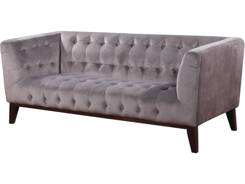 Sofa aus Samt "Vanessa" - 3-Sitzer - Hellgrau
