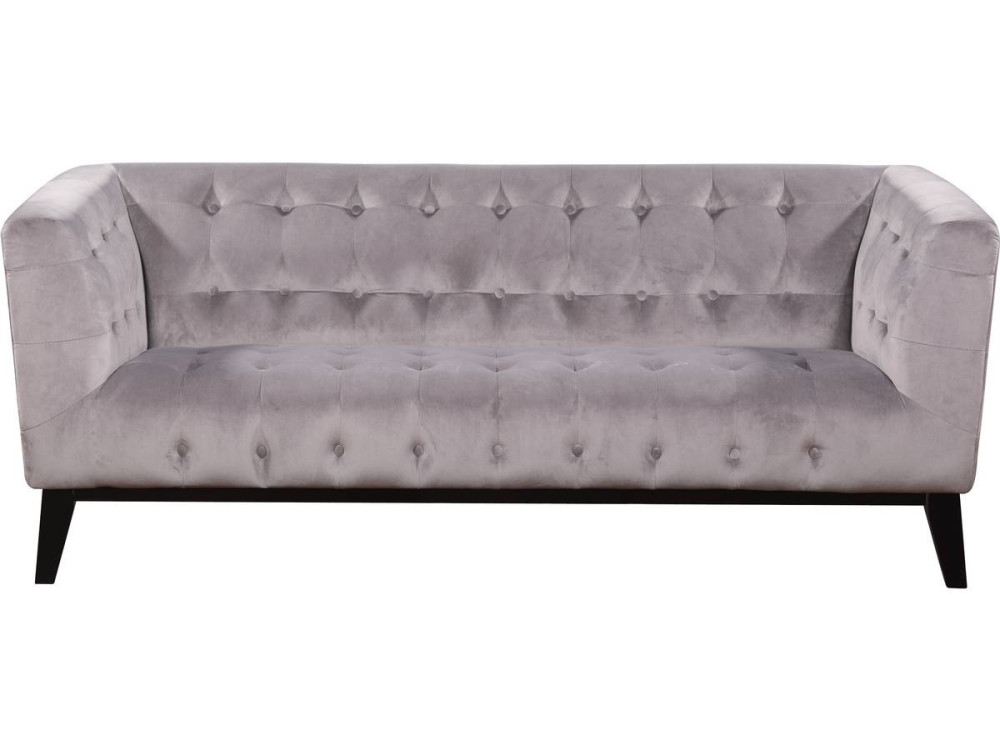 Sofa aus Samt "Vanessa" - 3-Sitzer - Hellgrau