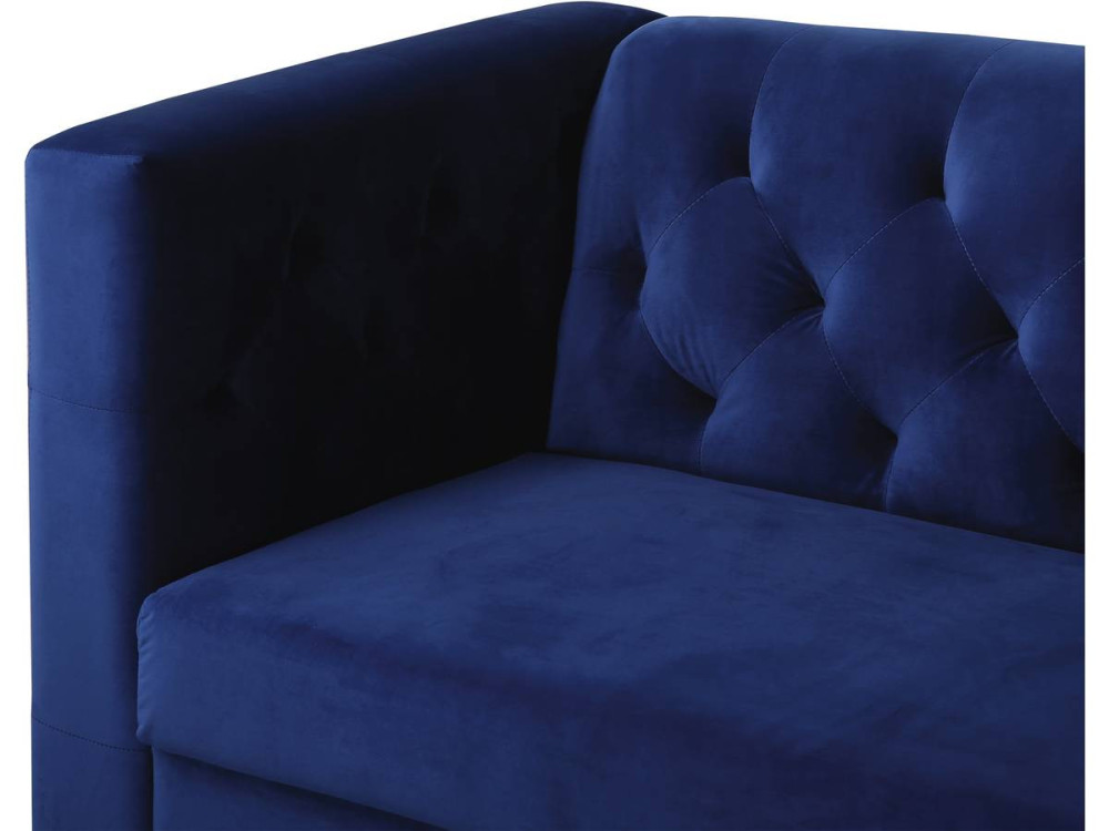 Couch aus Samt "Bruce" - 196 x 76 x 82 cm - 3-Sitzer - Dunkelblau