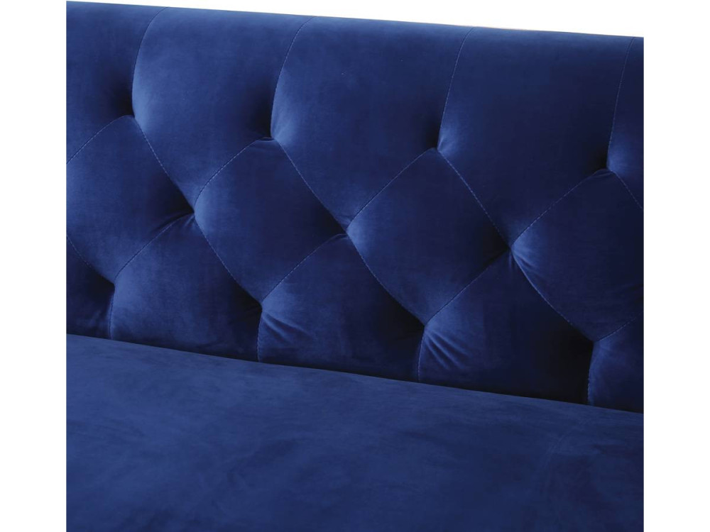 Couch aus Samt "Bruce" - 196 x 76 x 82 cm - 3-Sitzer - Dunkelblau