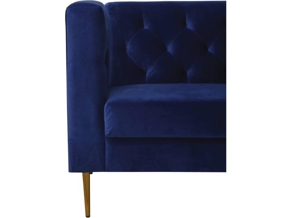 Couch aus Samt "Bruce" - 196 x 76 x 82 cm - 3-Sitzer - Dunkelblau