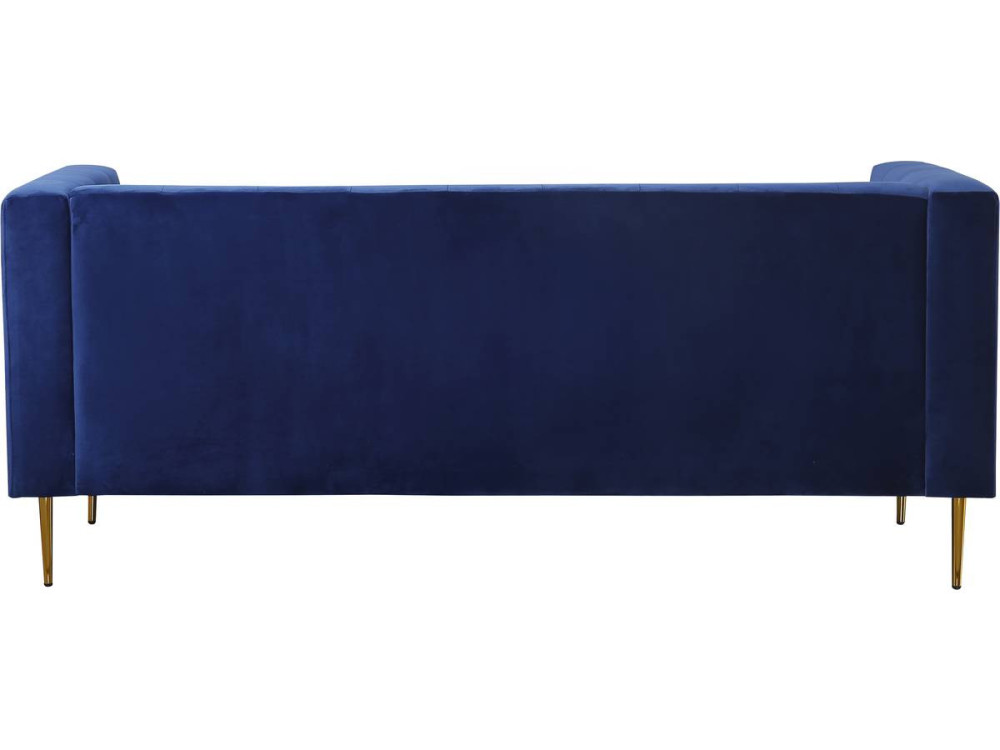 Couch aus Samt "Bruce" - 196 x 76 x 82 cm - 3-Sitzer - Dunkelblau