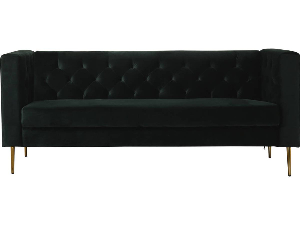 Couch aus Samt "Bruce" - 196 x 76 x 82 cm - 3-Sitzer - Dunkelgrün