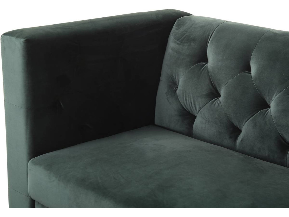 Couch aus Samt "Bruce" - 196 x 76 x 82 cm - 3-Sitzer - Dunkelgrün