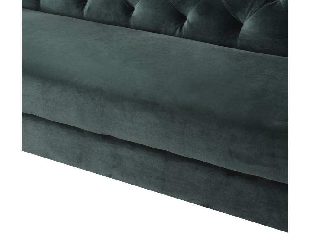 Couch aus Samt "Bruce" - 196 x 76 x 82 cm - 3-Sitzer - Dunkelgrün
