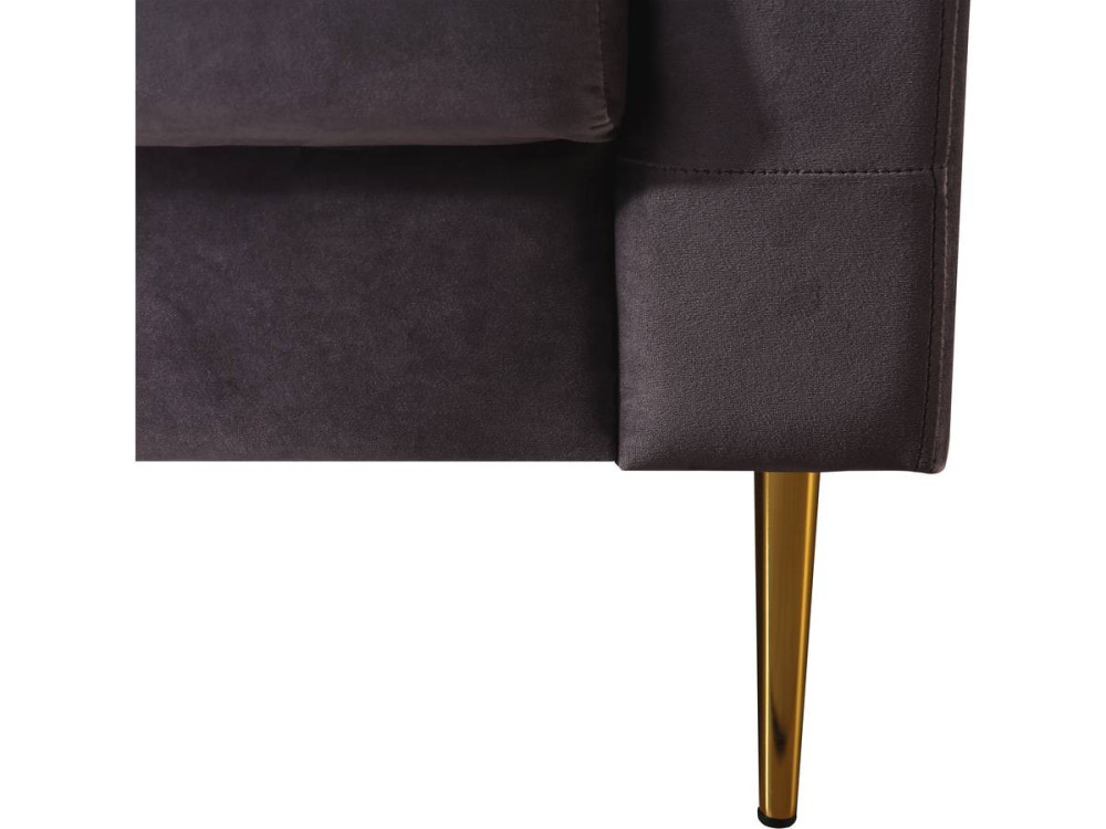 Couch aus Samt "Bruce" - 196 x 76 x 82 cm - 3-Sitzer - Grau