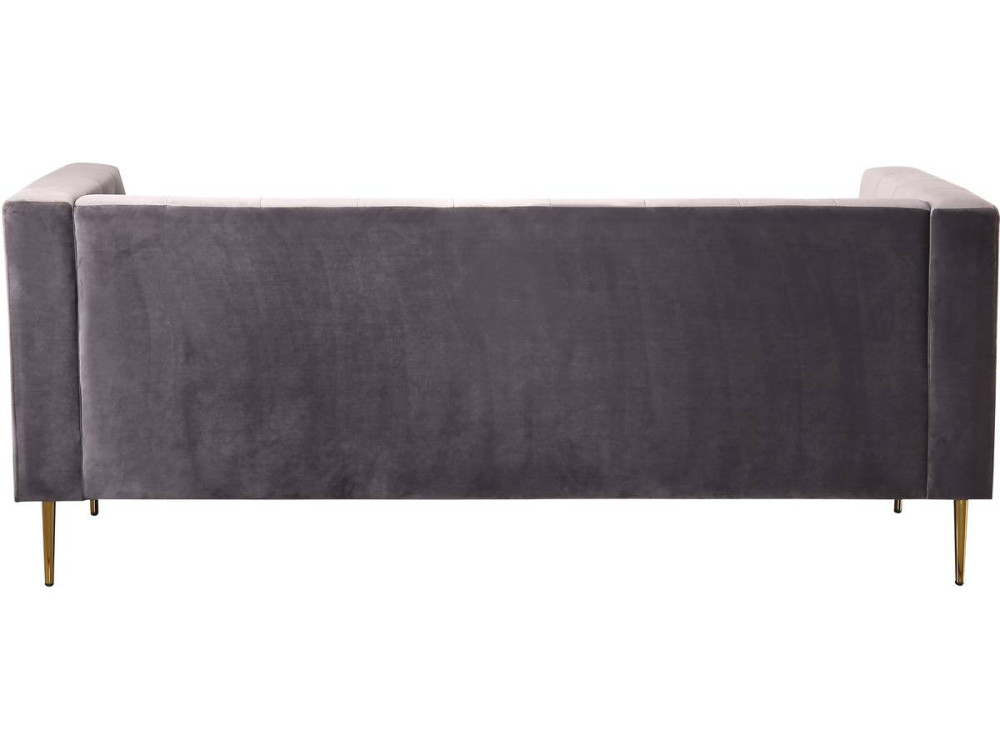 Couch aus Samt "Bruce" - 196 x 76 x 82 cm - 3-Sitzer - Grau