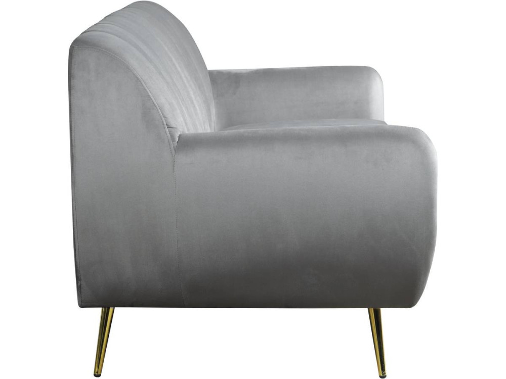 Sofa aus grauem Samt "Evans" - 195 x 84 x 82 cm - 3-Sitzer-Sofa