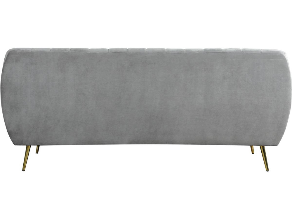 Sofa aus grauem Samt "Evans" - 195 x 84 x 82 cm - 3-Sitzer-Sofa