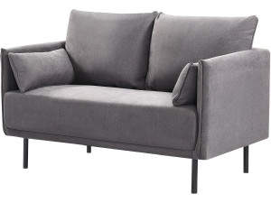 Sofa aus Stoff "Rudy" - 132 x 78 x 88 cm - 2-Sitzer - Dunkelgrau