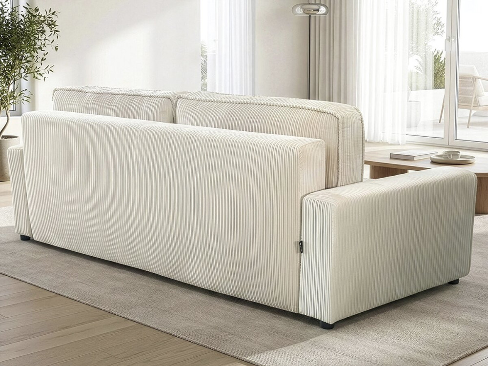 Sofa mit Schlaffunktion aus Cord "Montaigne" -- 3-Sitzer - Beige