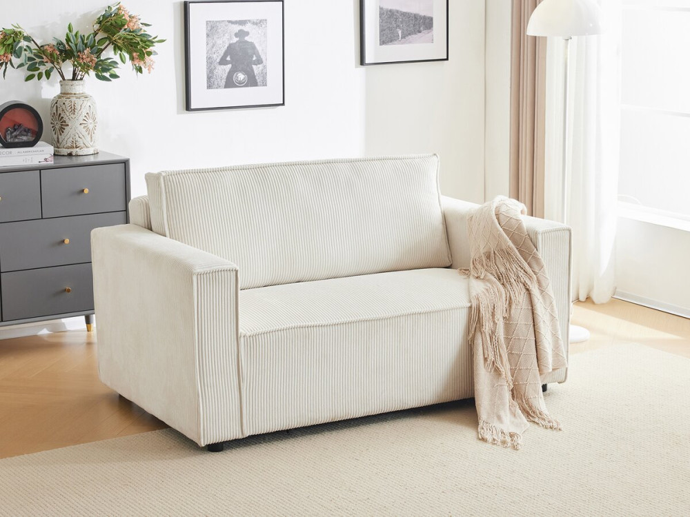 Sofa mit Schlaffunktion aus Cord „Grenelle“ - 2-Sitzer - Beige