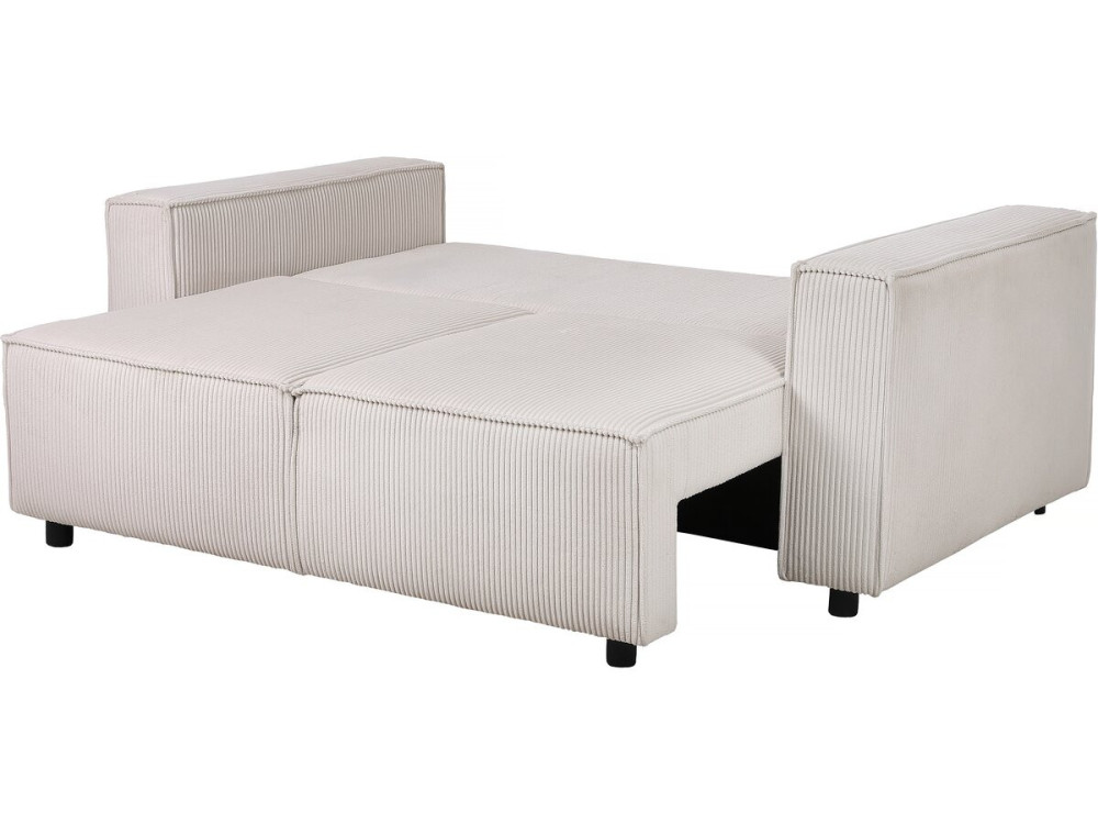 Sofa mit Schlaffunktion aus Cord "Montaigne S" - 3-Sitzer - Beige