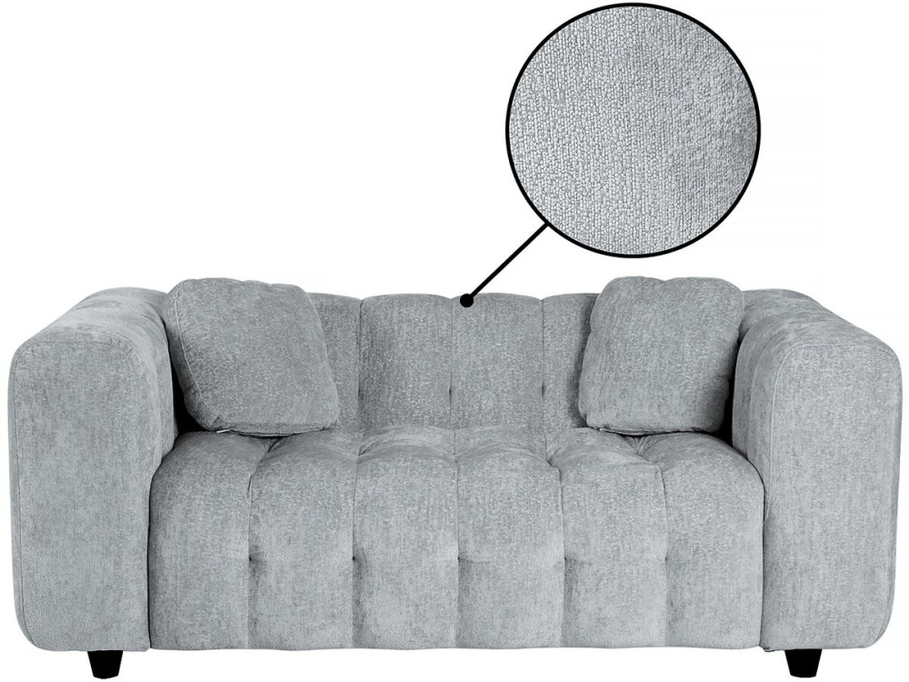Einzelsofa „Vendome“ aus Chenillestoff – 2 Sitze – Grau