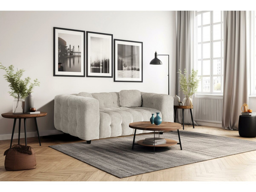 Einzelsofa „Vendome“ aus Chenillestoff – 2 Sitze – Beige