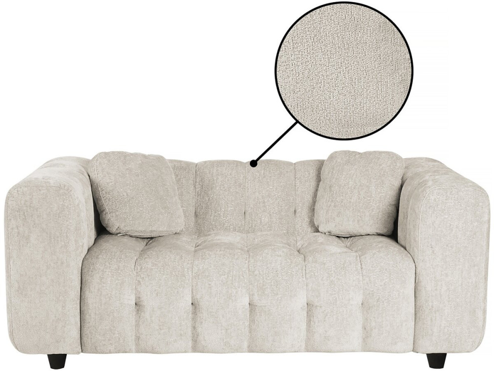 Einzelsofa „Vendome“ aus Chenillestoff – 2 Sitze – Beige