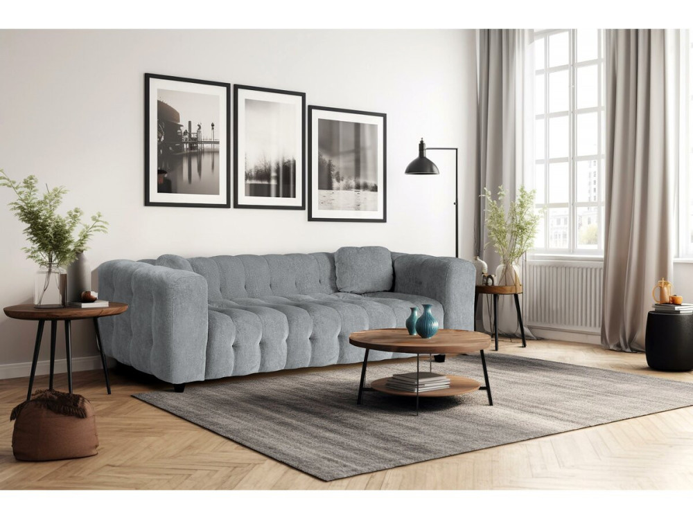 Einzelsofa aus Chenille-Stoff  "Vendome"  - 3-Sitzer - Grau
