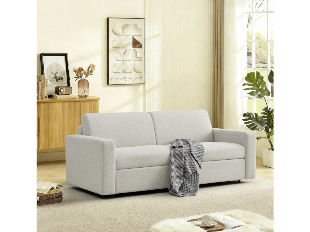 Express-Sofa mit Stoffbezug "Diana" - Liegefläche 140 cm - 3-Sitzer - Beige