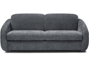 Express-Schlafsofa "Laurie" aus Strukturstoff - 140 cm Bett - 3 Plätze - Grau