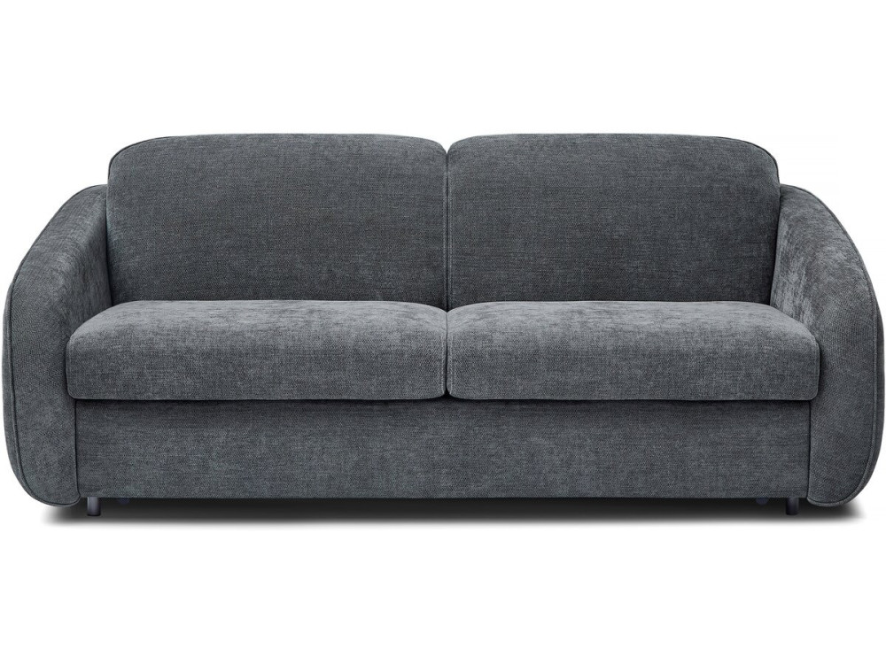 Express-Schlafsofa "Laurie" aus Strukturstoff - 140 cm Bett - 3 Plätze - Grau