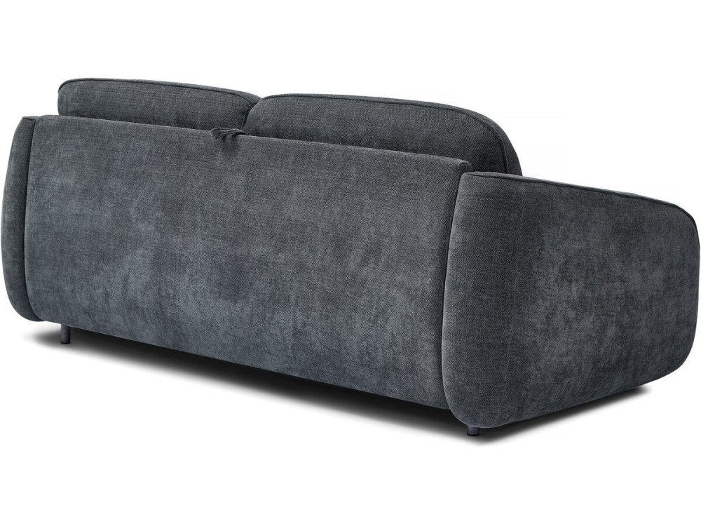 Express-Schlafsofa "Laurie" aus Strukturstoff - 140 cm Bett - 3 Plätze - Grau