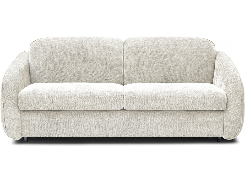 Express-Schlafsofa "Laurie" aus Strukturstoff - 140 cm Bett - 3 Plätze - Beige