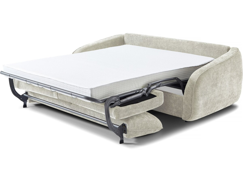 Express-Schlafsofa "Laurie" aus Strukturstoff - 140 cm Bett - 3 Plätze - Beige
