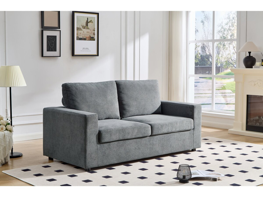 Express-Sofa mit Stoffbezug "Elena" - 3-Sitzer - Liegefläche 140 cm - Grau