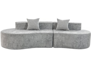 Sofa Virgue "Avola" aus strukturiertem Stoff - 3 Plätze - Grau