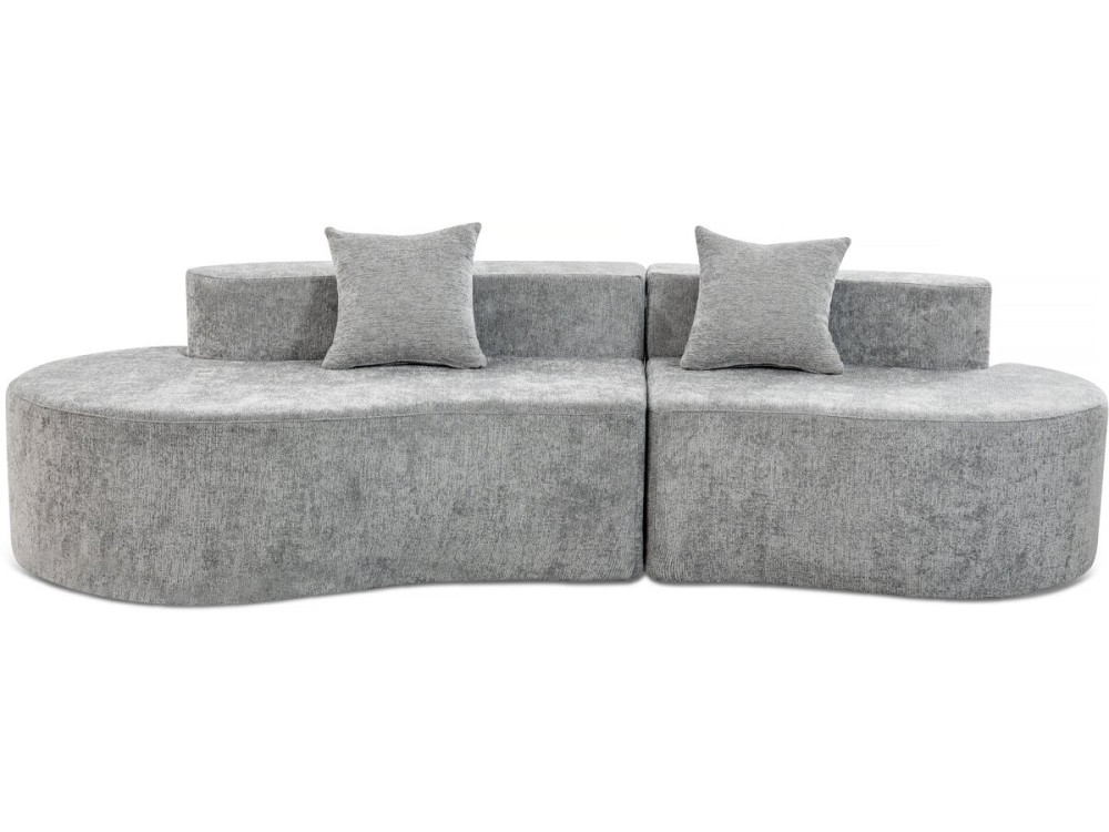 Sofa Virgue "Avola" aus strukturiertem Stoff - 3 Plätze - Grau