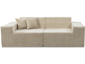 Modulares Einzelsofa „Lusso“ aus strukturiertem Stoff - 3-Sitzer - Beige