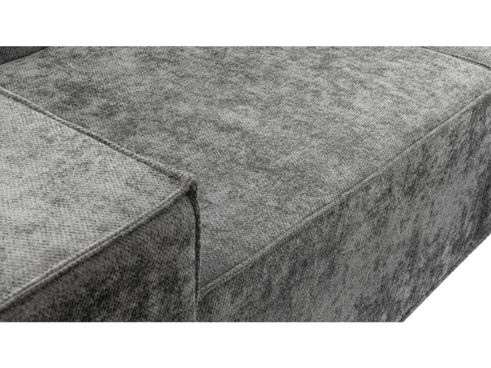 Modulares Einzelsofa mit Ottomane „Lusso“ aus strukturiertem Stoff - 3-Sitzer - Grau