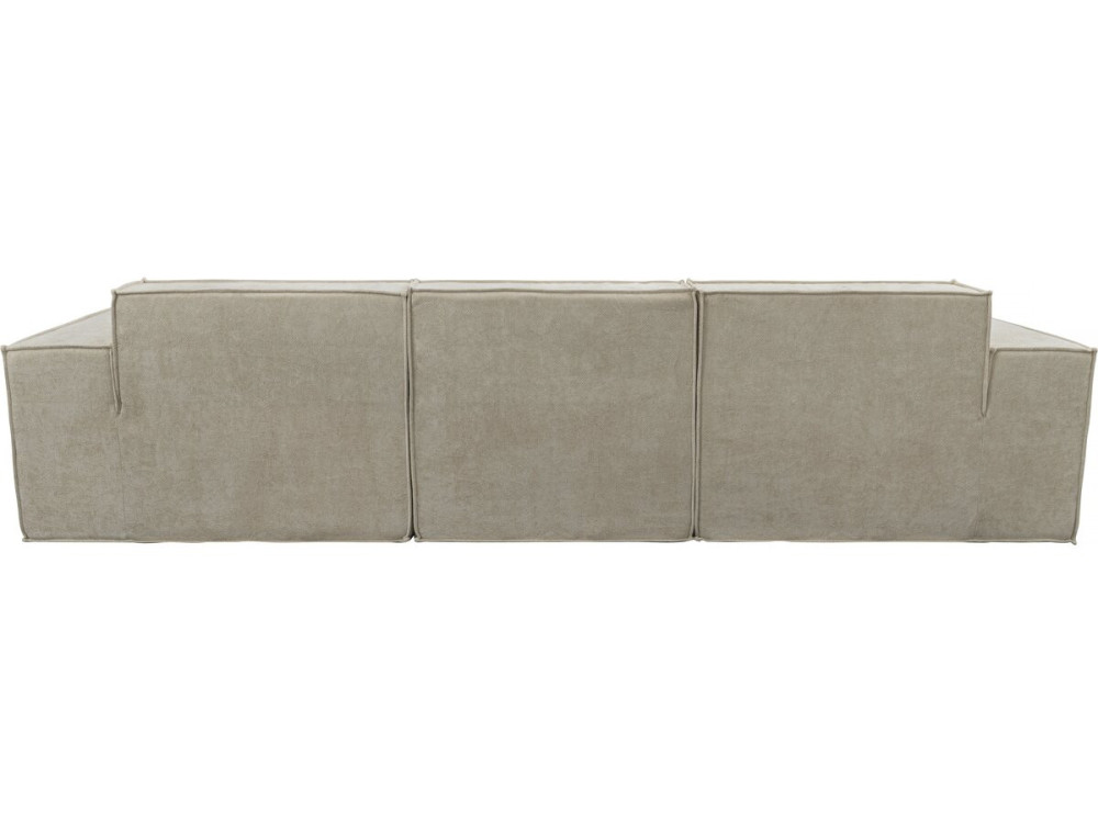 Modulares Einzelsofa mit Ottomane „Lusso“ aus strukturierten Stoff  – 4-Sitzer – Beige