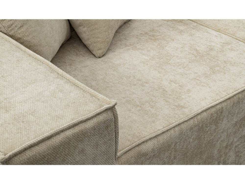 Modulares Einzelsofa mit Ottomane „Lusso“ aus strukturierten Stoff  – 4-Sitzer – Beige