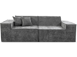Modulares Einzelsofa „Lusso“ aus strukturiertem Stoff - 3-Sitzer - Grau