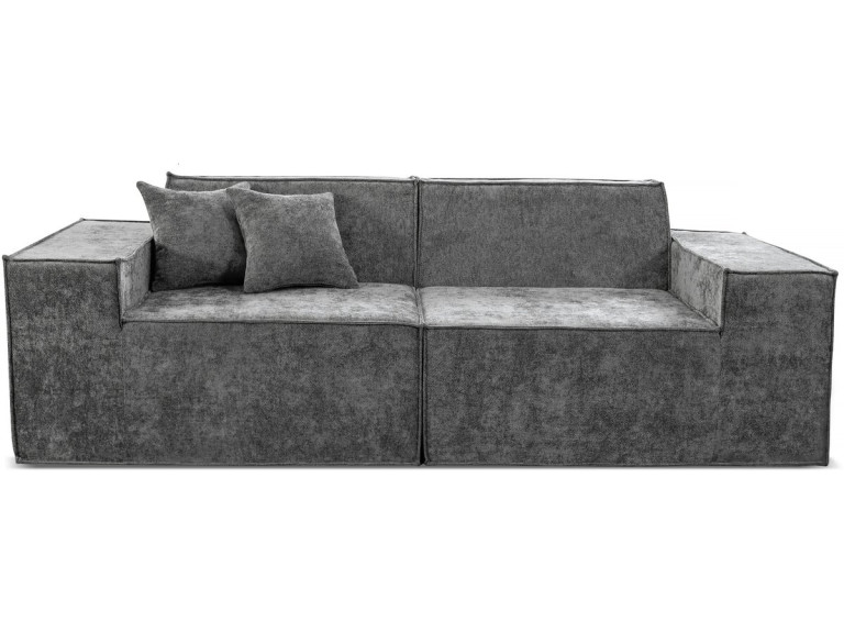 Modulares Einzelsofa „Lusso“ aus strukturiertem Stoff - 3-Sitzer - Grau