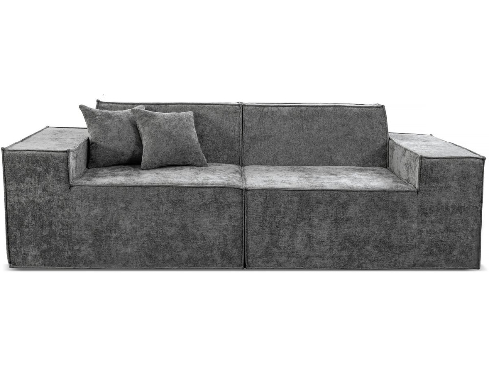 Modulares Einzelsofa „Lusso“ aus strukturiertem Stoff - 3-Sitzer - Grau